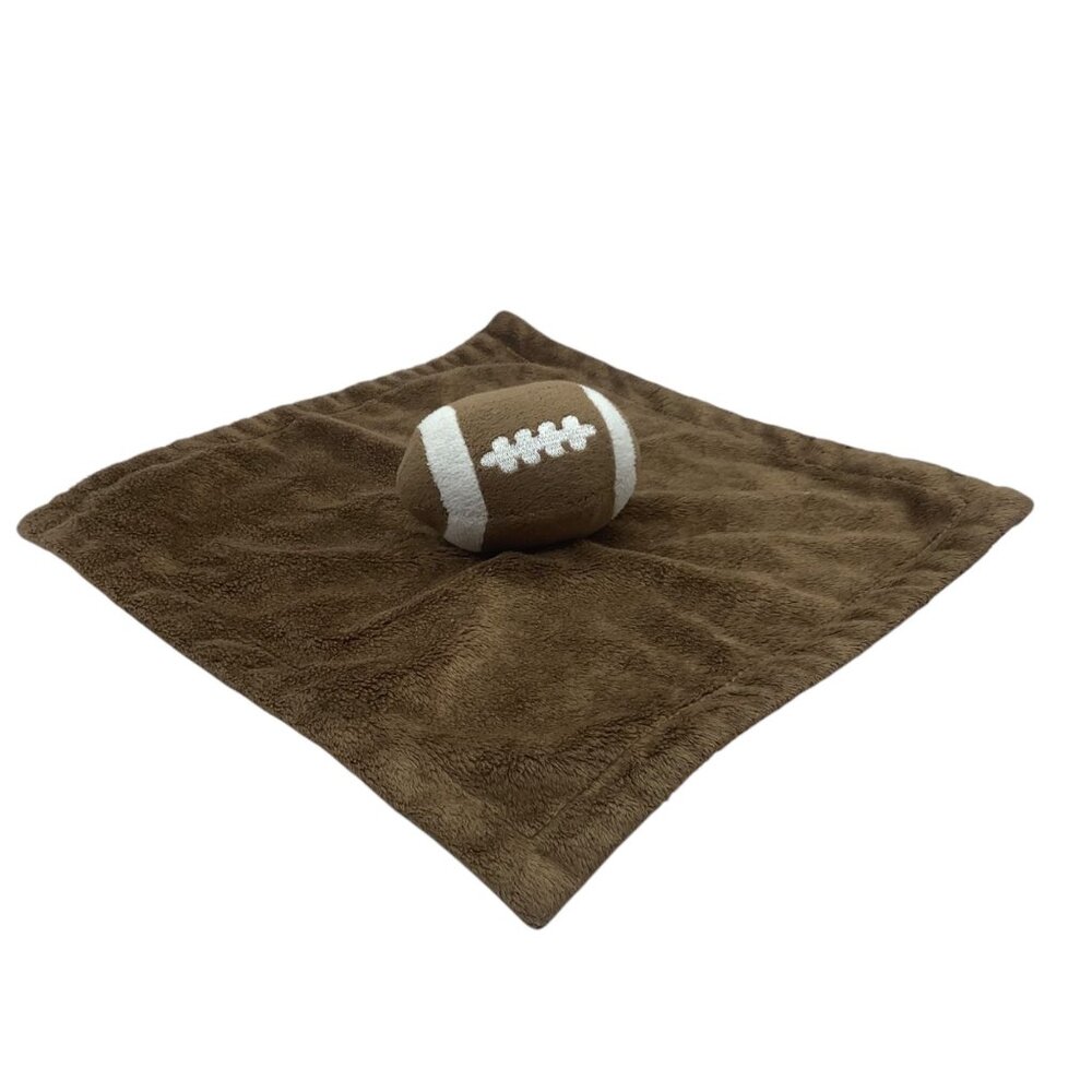 Koala Baby Plush Football Plush Security Blanket 12" x 12" Brown & White Babies